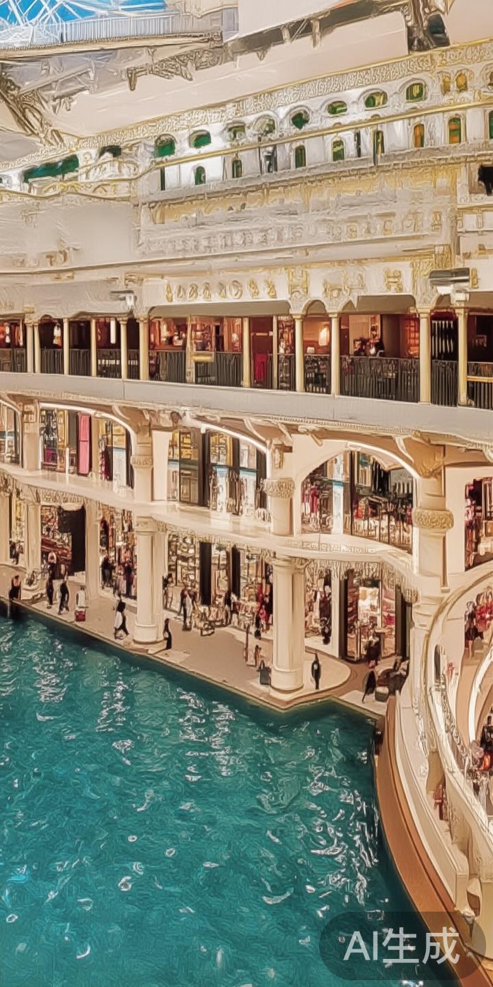 在澳门威尼斯人，购物成为另一种奢华体验。其室内购物